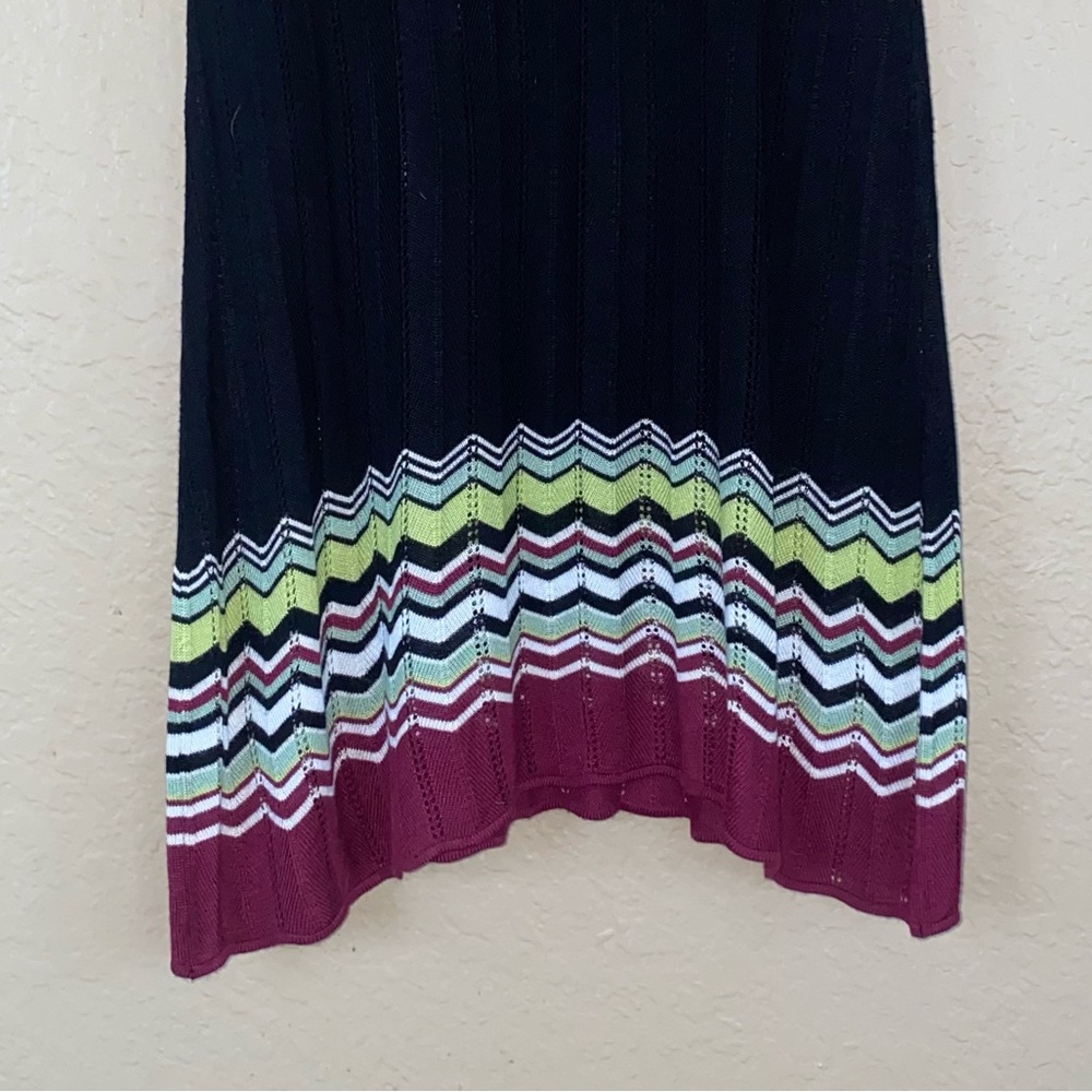 Black Knit Zig Zag Pattern Slightly Asymmetrical … - image 4